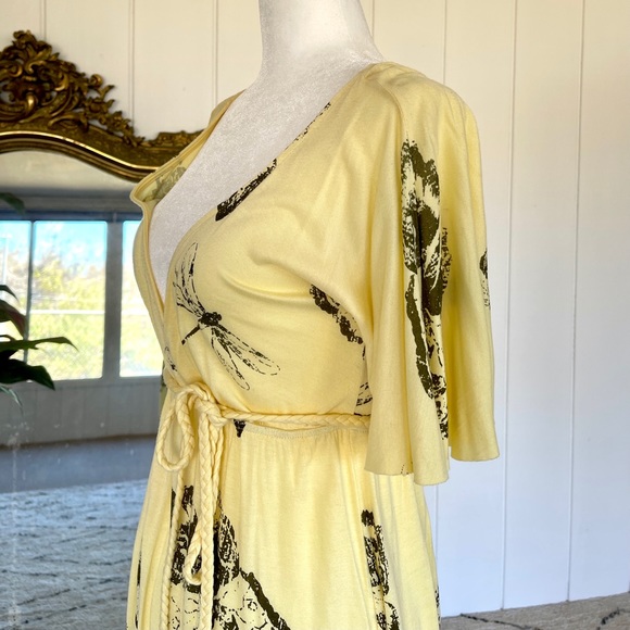 Yellow Butterfly & Dragonfly Print Dress - Picture 4 of 5